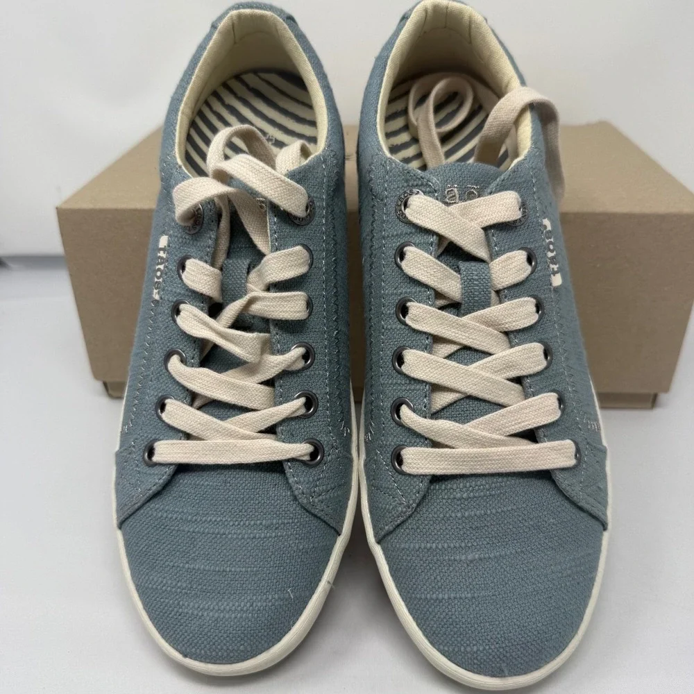 Taos Star Lake Blue Hemp Canvas Sneakers Womens 7 STA-12844 Low Top Shoes